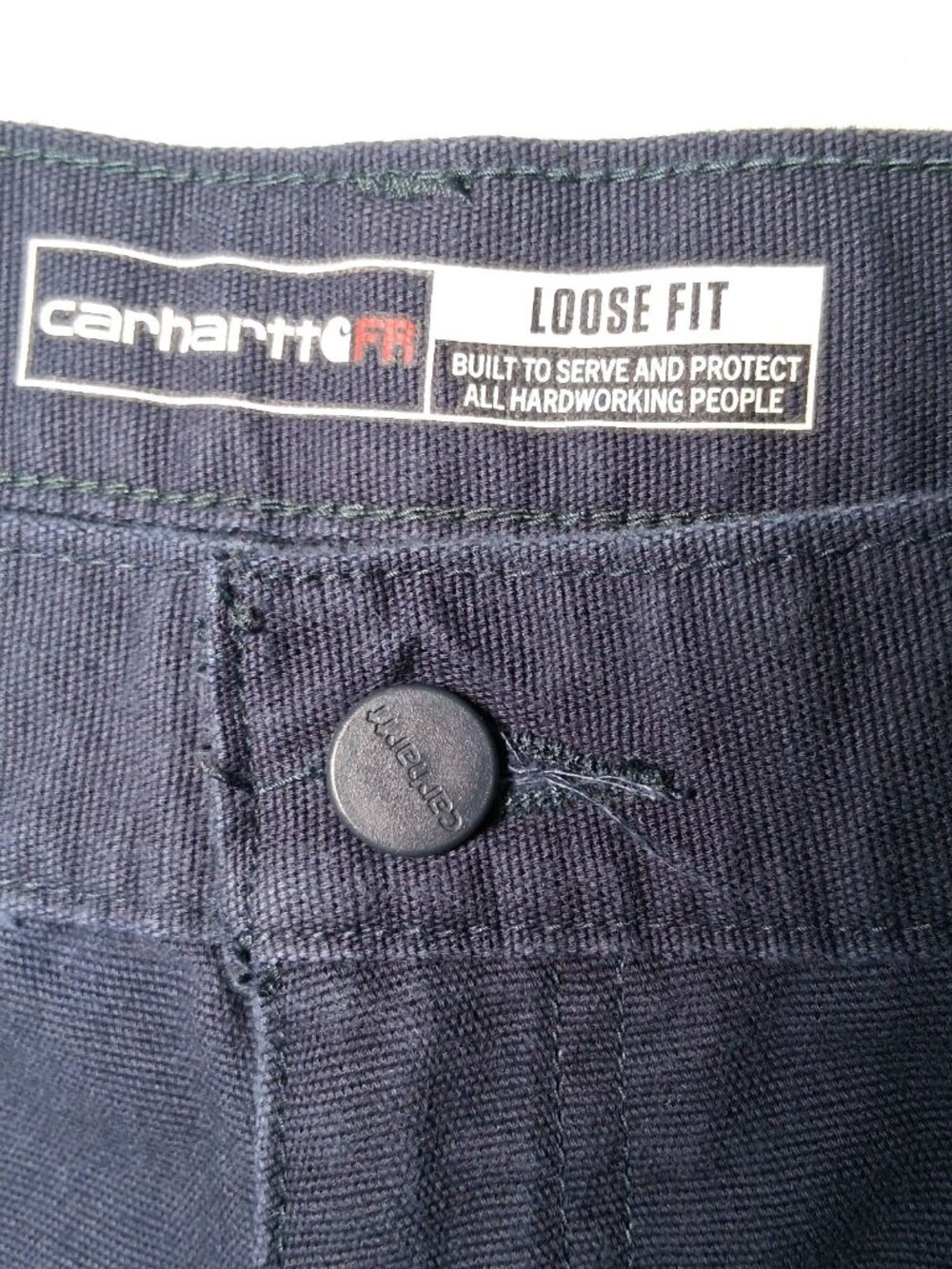 Carhartt FR Pants 36x32 Loose Fit Actual Size Blue Mid Weight Canvas CAT 2 2112 - Picture 5 of 16
